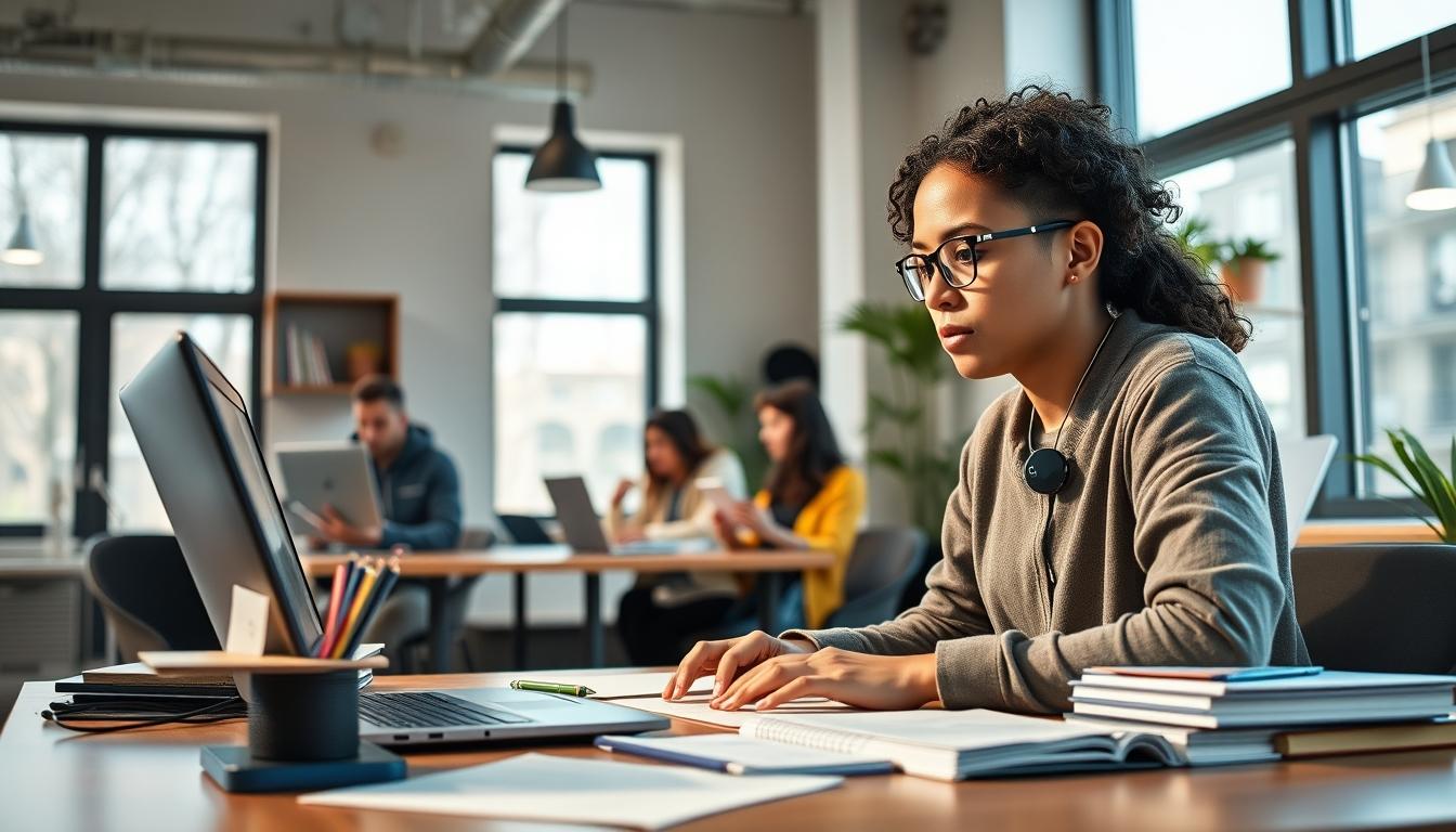 Student preparing for exams with study materials