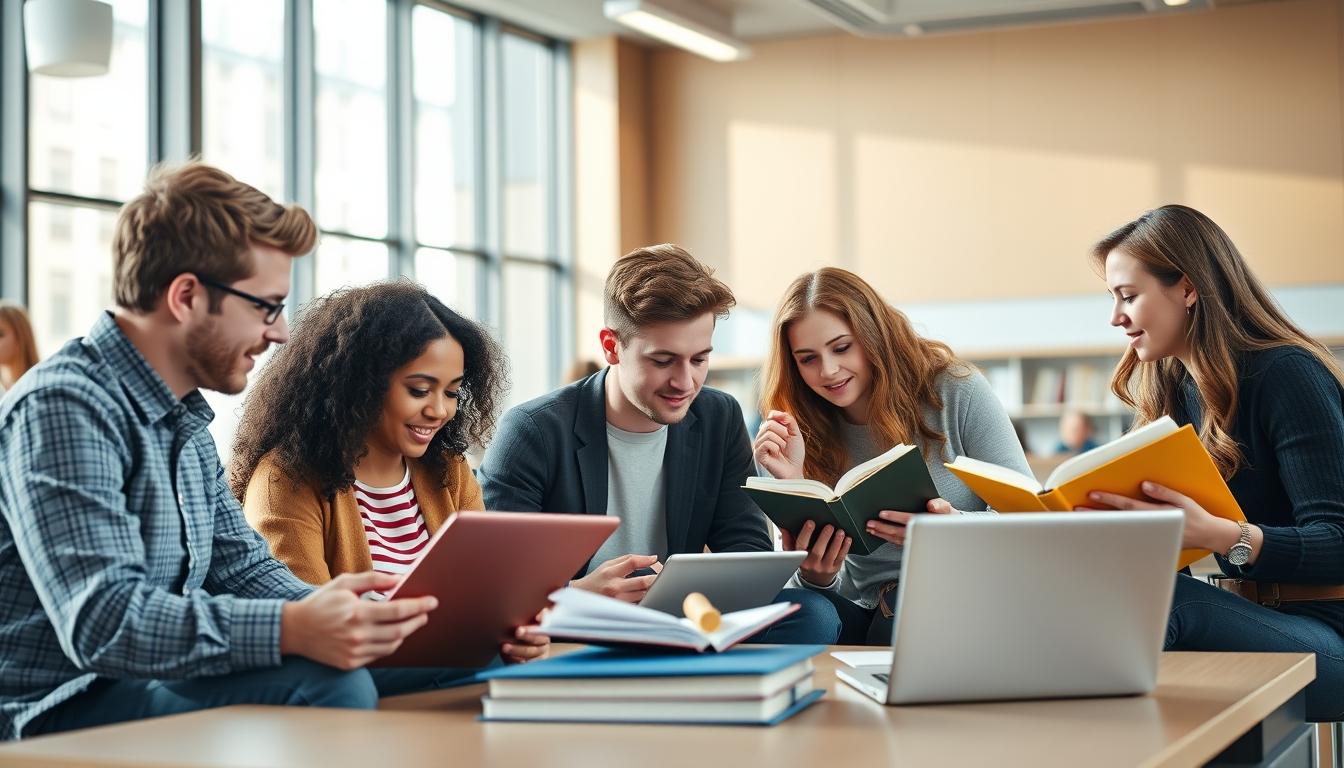 Students working in research laboratory